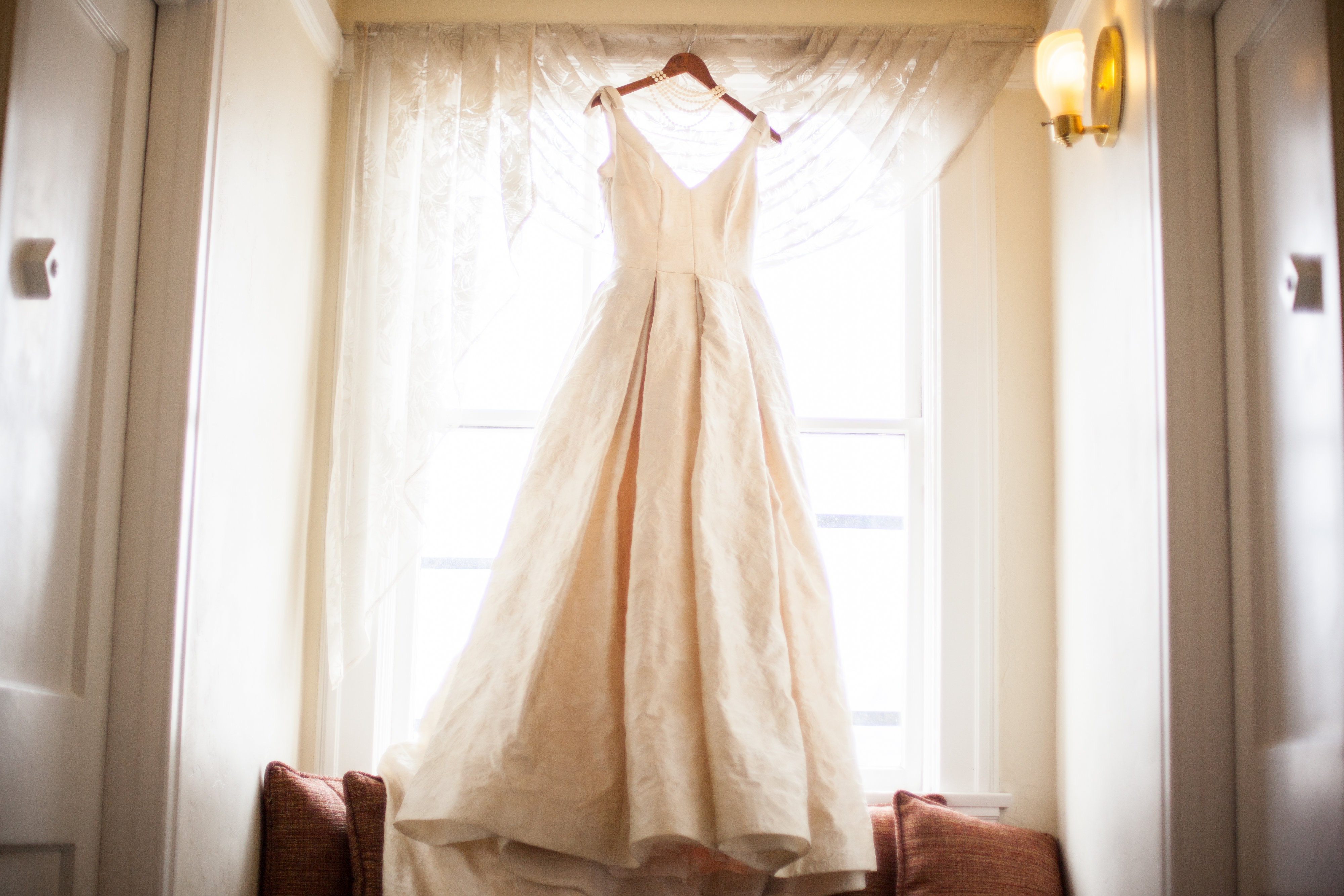ivory natural waist vintage wedding gown
