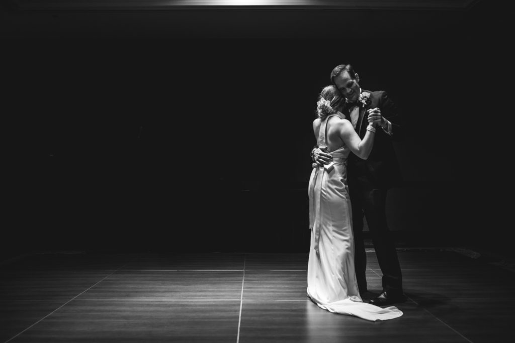 first dance bride and groom black and white