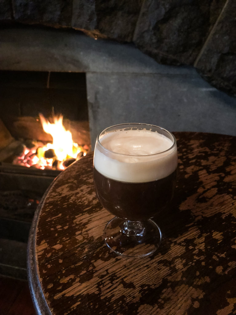 irish coffee in an irish pub in galway