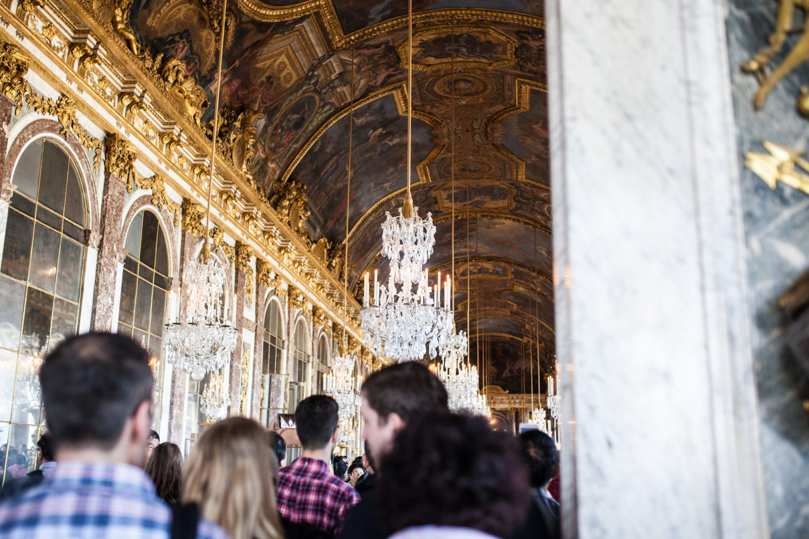 Hall of Mirrors in Palace of Versailles Paris France