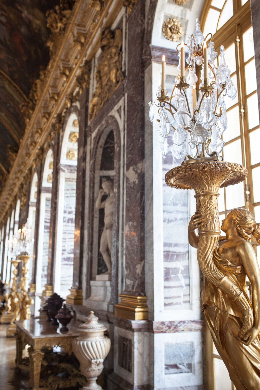 Hall of Mirrors in Palace of Versailles Paris France
