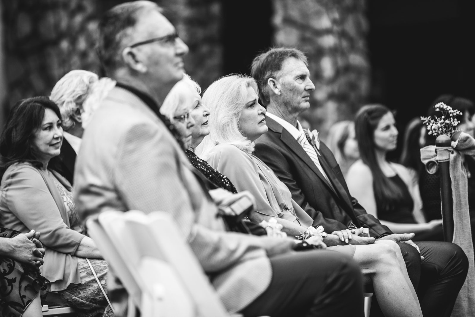 grooms parents watching during ceremony