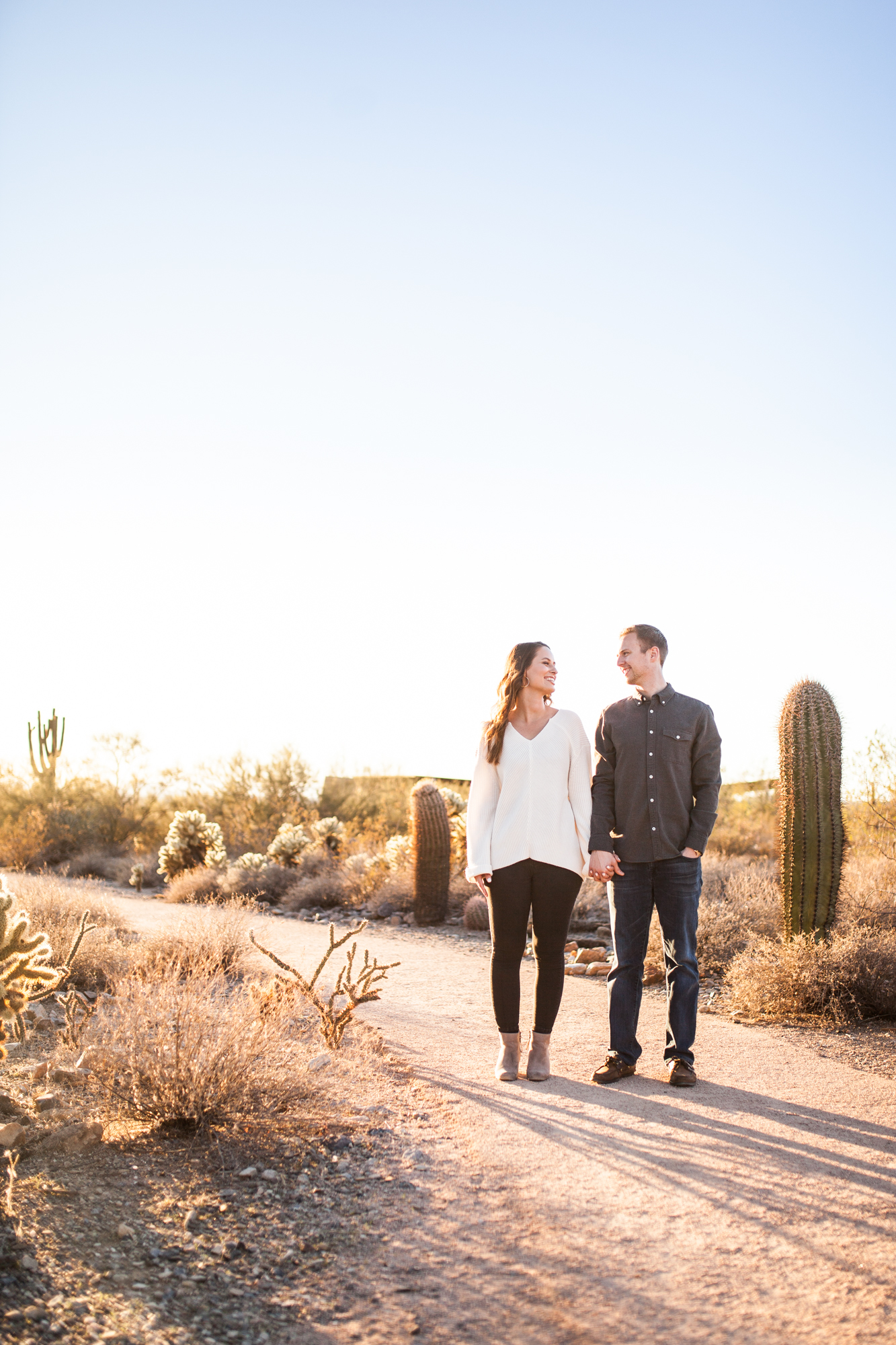 desert engagement pictures with cacti