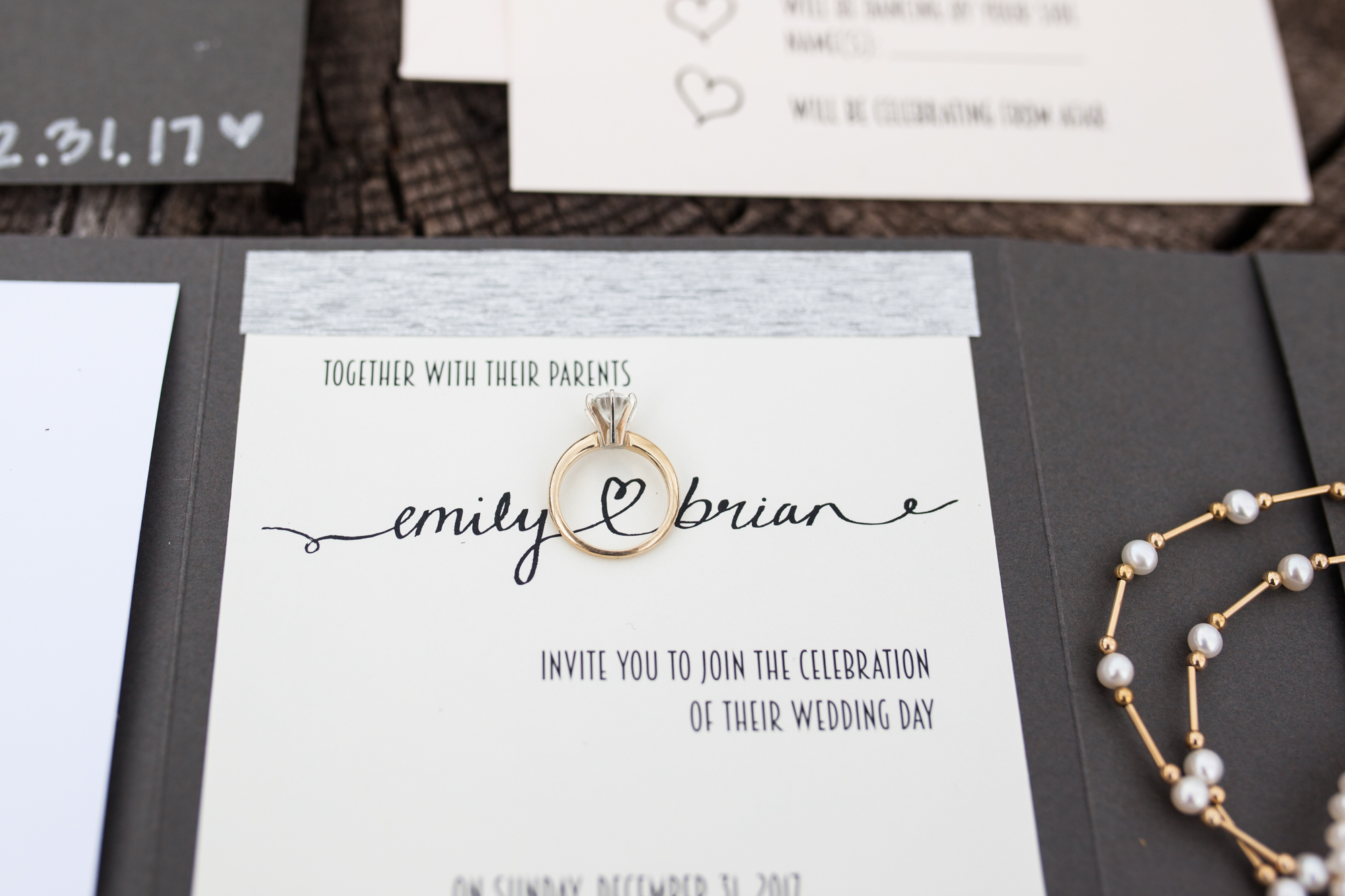 wedding ideas, wedding suite stationery with engagement ring