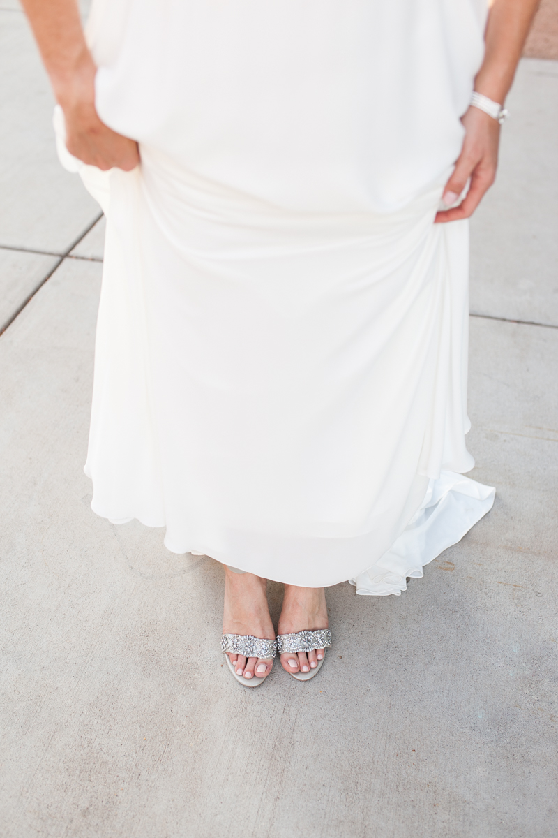 bride with betsy johnson bridal shoes