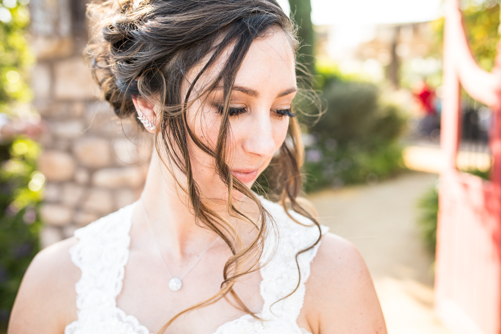 bride with flowing hair