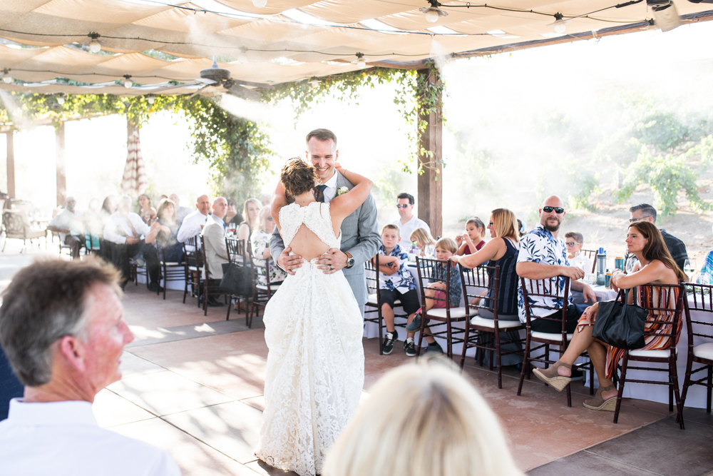 Temecula Winery Wedding bride and groom first dance