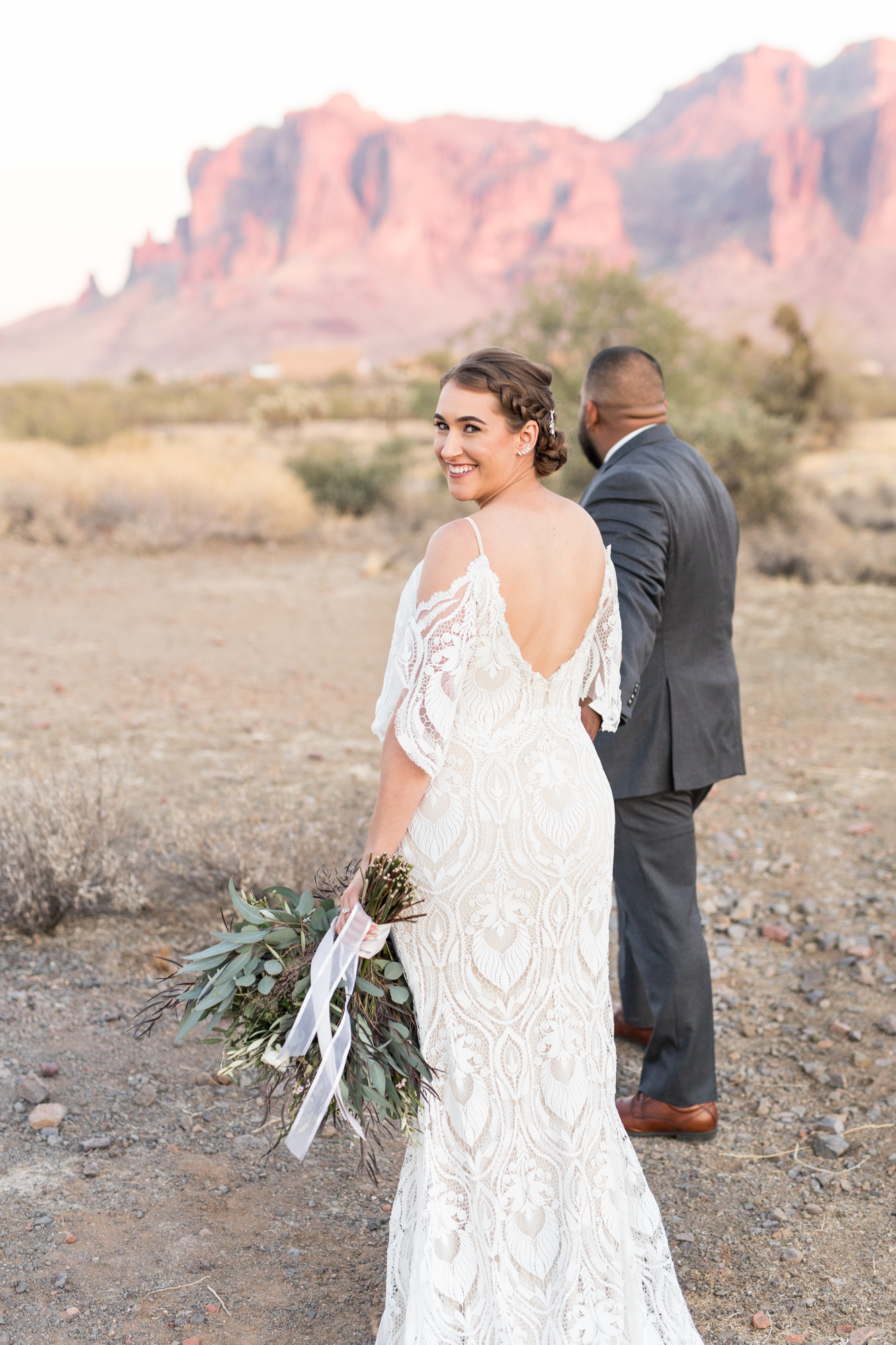 Desert wedding at The Paseo photographed by husband and wife team Brooke & Doug Photography