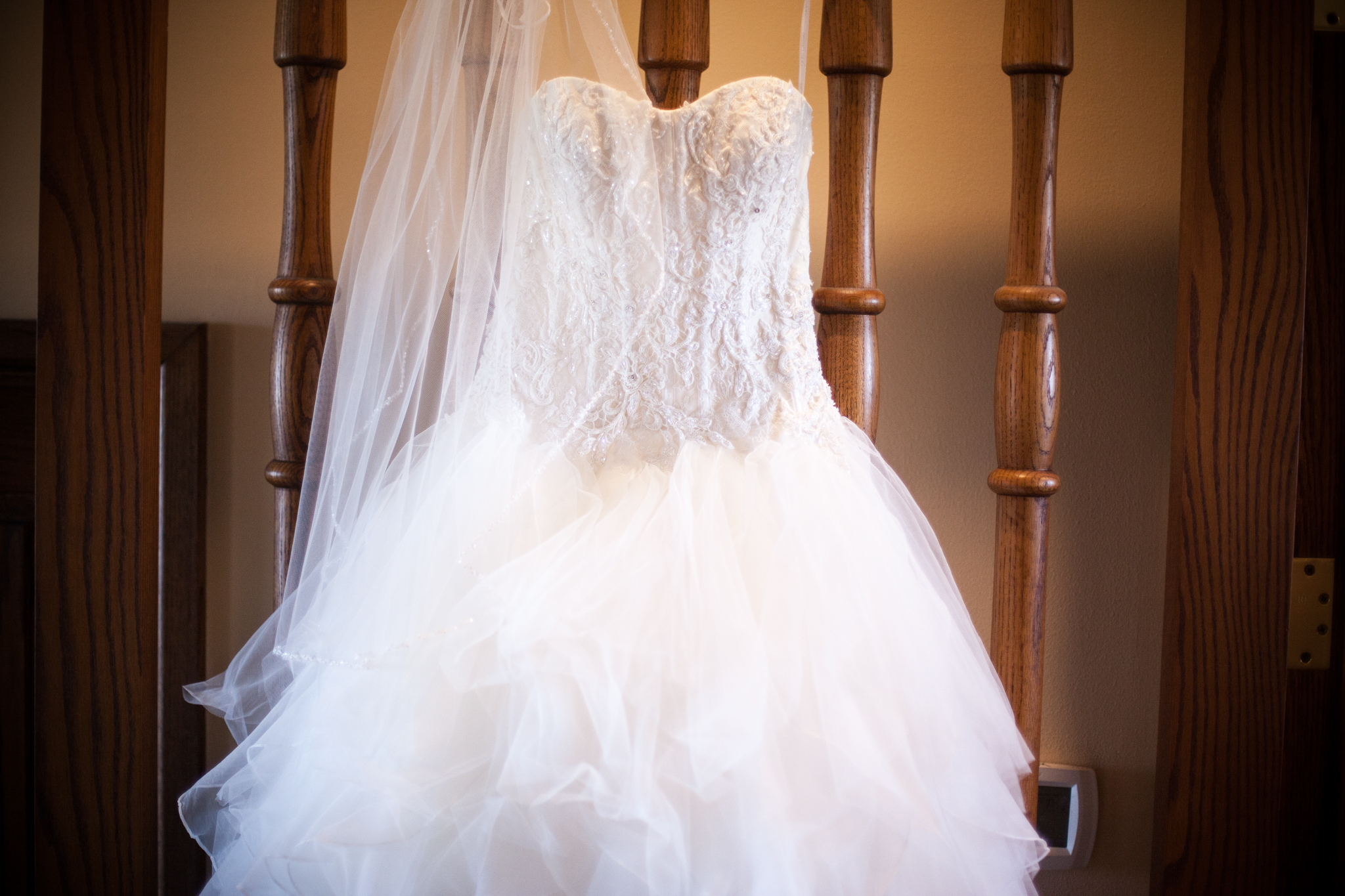 white ballroom wedding dress