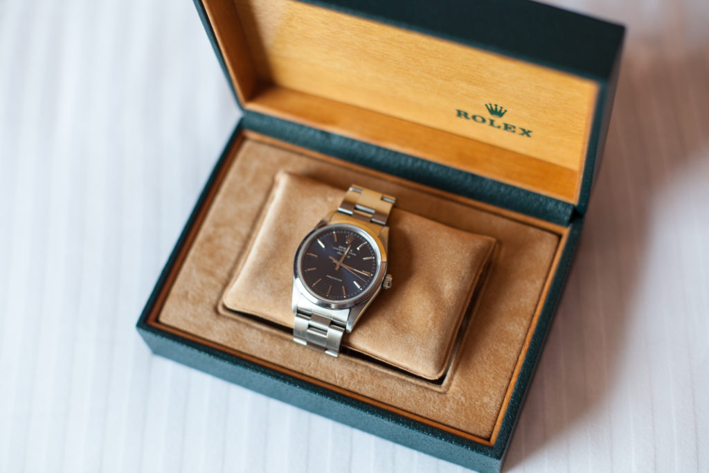rolex watch as grooms gift on wedding day
