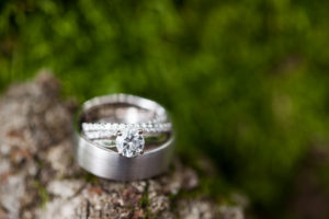 Shane Co. diamond engagement ring and wedding band