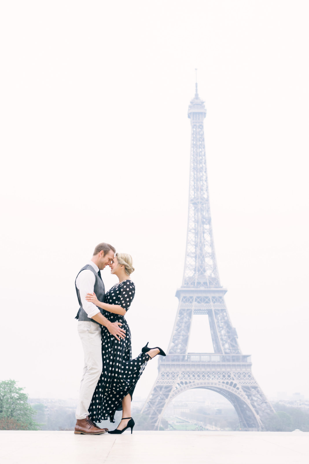 Brooke & Doug at the Eiffel Tower photo by Tim Moore Photography