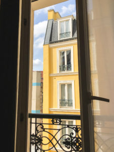 View from window of hotel in Paris France