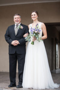 bride and her father on wedding day