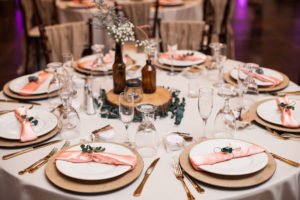 superstition manor wedding reception table set up
