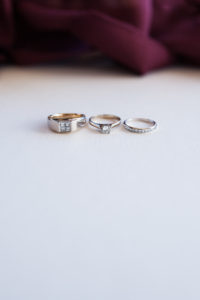 three wedding rings ring shot