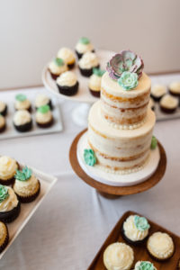 succulent themed wedding cake