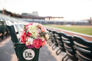 scottsdale arizona wedding baseball stadium bridal bouquet