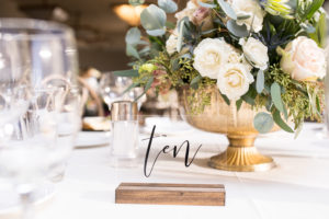 wedding reception calligraphy table numbers